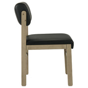Kehoe Upholstered Dining Side Chair Black and Natural Oak (Set of 2) - 193922NAT