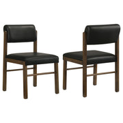 Kehoe Upholstered Dining Side Chair Black and Walnut (Set of 2) - 193922WAL