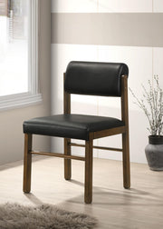 Kehoe Upholstered Dining Side Chair Black and Walnut (Set of 2) - 193922WAL