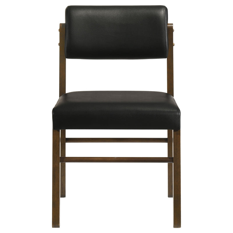 Kehoe Upholstered Dining Side Chair Black and Walnut (Set of 2) - 193922WAL