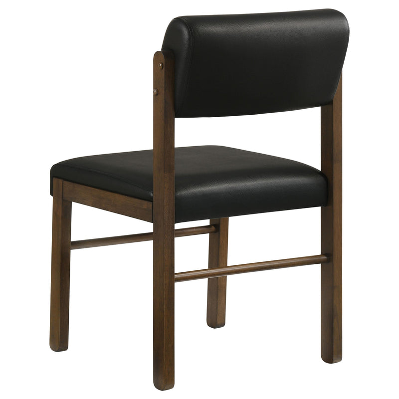 Kehoe Upholstered Dining Side Chair Black and Walnut (Set of 2) - 193922WAL