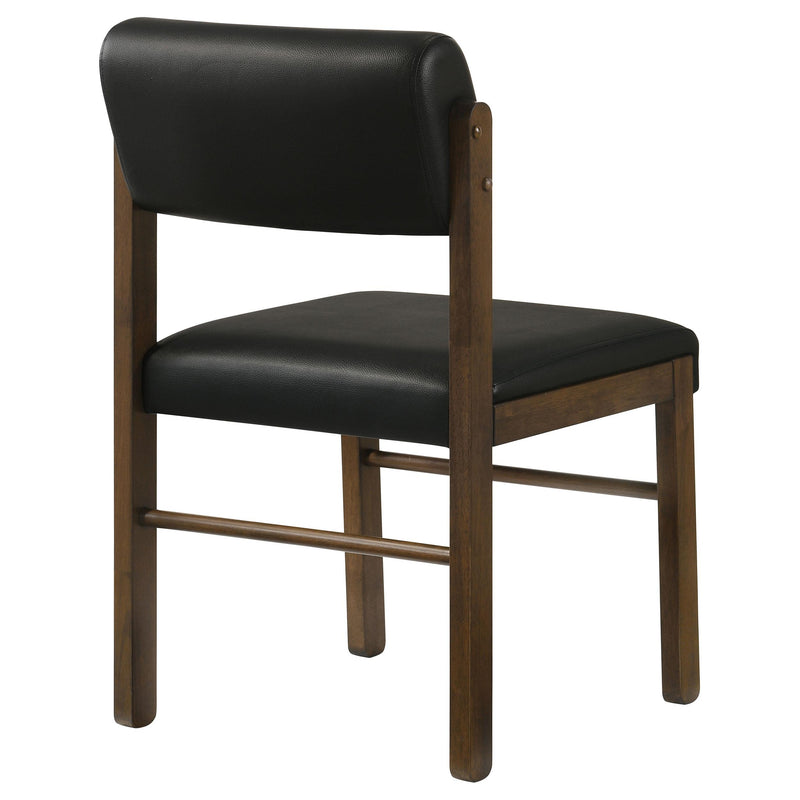 Kehoe Upholstered Dining Side Chair Black and Walnut (Set of 2) - 193922WAL