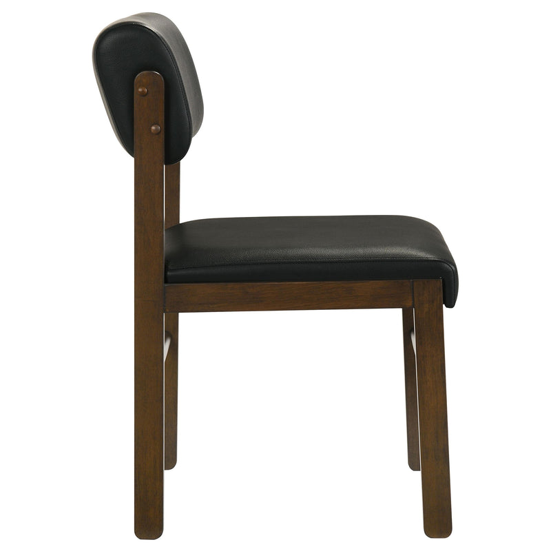 Kehoe Upholstered Dining Side Chair Black and Walnut (Set of 2) - 193922WAL