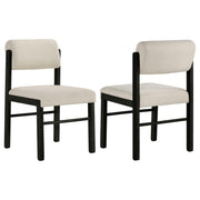 Kehoe Upholstered Dining Side Chair Cream and Black (Set of 2) - 193932BLK