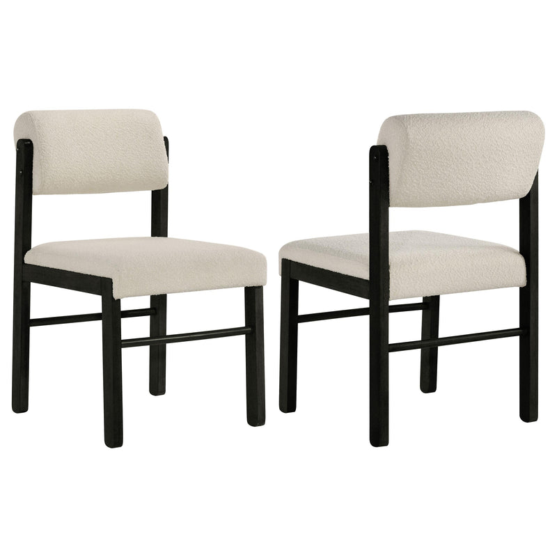 Kehoe Upholstered Dining Side Chair Cream and Black (Set of 2) - 193932BLK