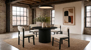 Kehoe Upholstered Dining Side Chair Cream and Black (Set of 2) - 193932BLK