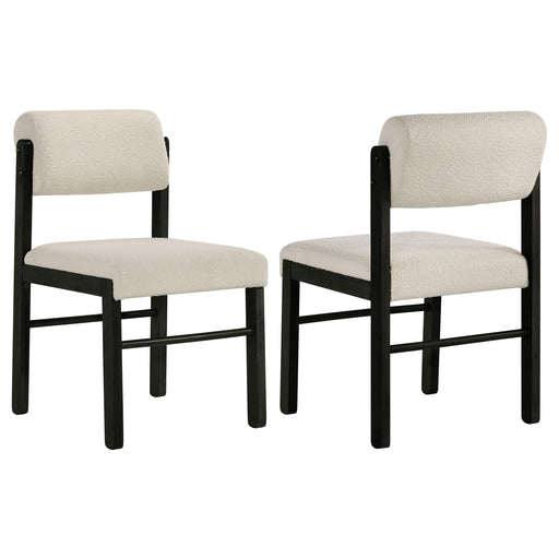Kehoe Upholstered Dining Side Chair Cream and Black (Set of 2) - 193932BLK