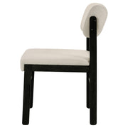Kehoe Upholstered Dining Side Chair Cream and Black (Set of 2) - 193932BLK