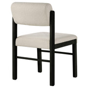 Kehoe Upholstered Dining Side Chair Cream and Black (Set of 2) - 193932BLK