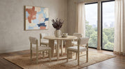 Kehoe Upholstered Dining Side Chair Cream and Natural Oak (Set of 2) - 193932NAT