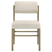 Kehoe Upholstered Dining Side Chair Cream and Natural Oak (Set of 2) - 193932NAT
