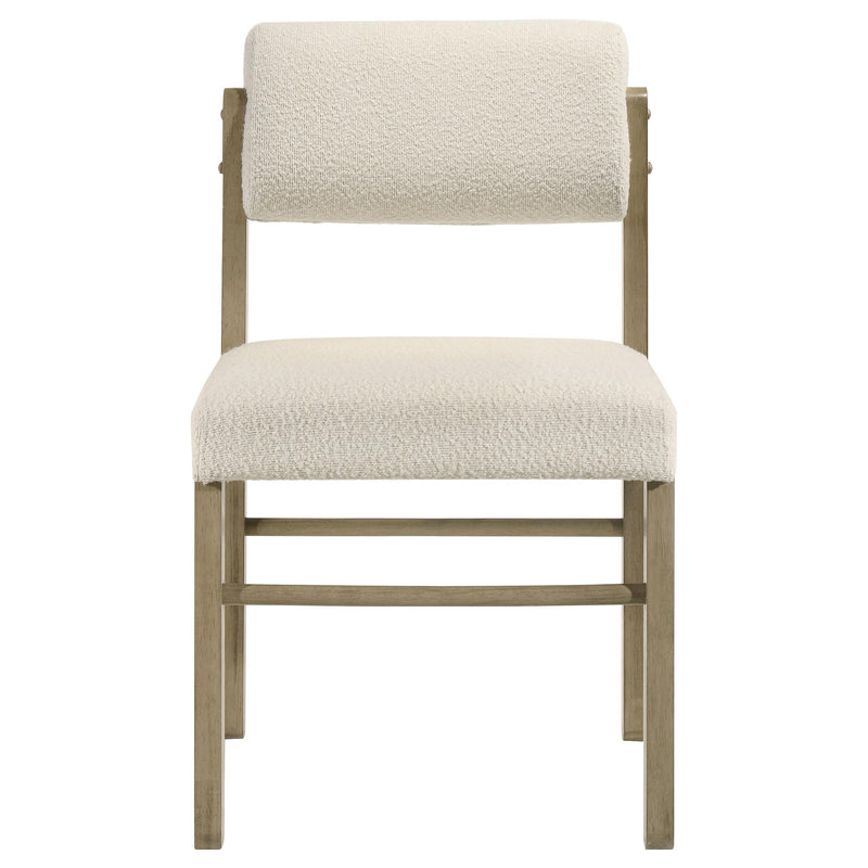 Kehoe Upholstered Dining Side Chair Cream and Natural Oak (Set of 2) - 193932NAT