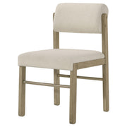 Kehoe Upholstered Dining Side Chair Cream and Natural Oak (Set of 2) - 193932NAT