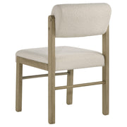 Kehoe Upholstered Dining Side Chair Cream and Natural Oak (Set of 2) - 193932NAT