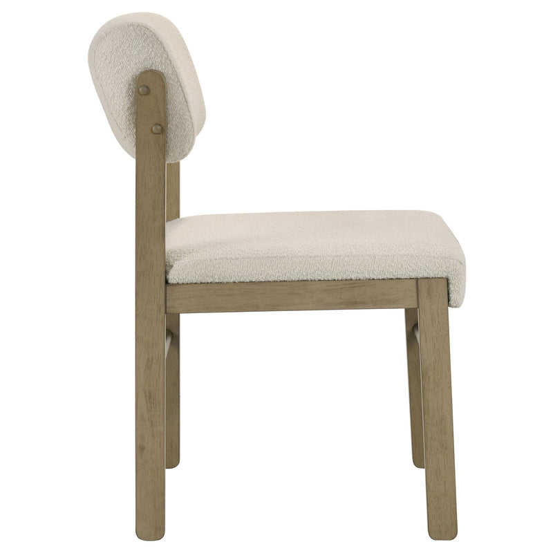 Kehoe Upholstered Dining Side Chair Cream and Natural Oak (Set of 2) - 193932NAT