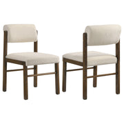 Kehoe Upholstered Dining Side Chair Cream and Walnut (Set of 2) - 193932WAL