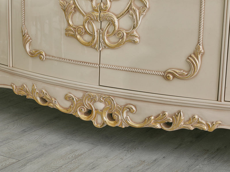 Kelebek 91" Wide 4 Door Buffet With Mirror - Gate FurnitureBuffets & Sideboards