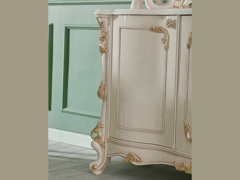 Kelebek 91" Wide 4 Door Buffet With Mirror - Gate FurnitureBuffets & Sideboards