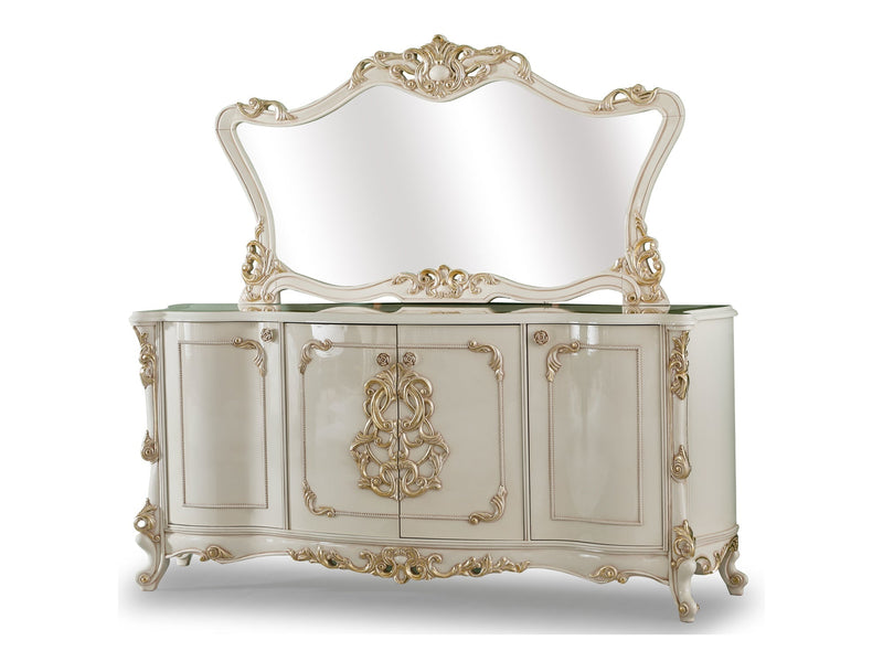 Kelebek 91" Wide 4 Door Buffet With Mirror - Gate FurnitureBuffets & Sideboards