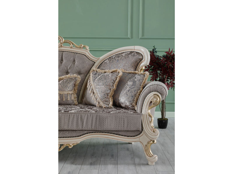 Kelebek Traditional Loveseat Vizon in Vizon - 101-KEL-S179K1-2