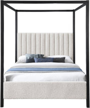 Kelly Boucle Fabric Full Bed (3 Boxes) Cream - KellyCream-F