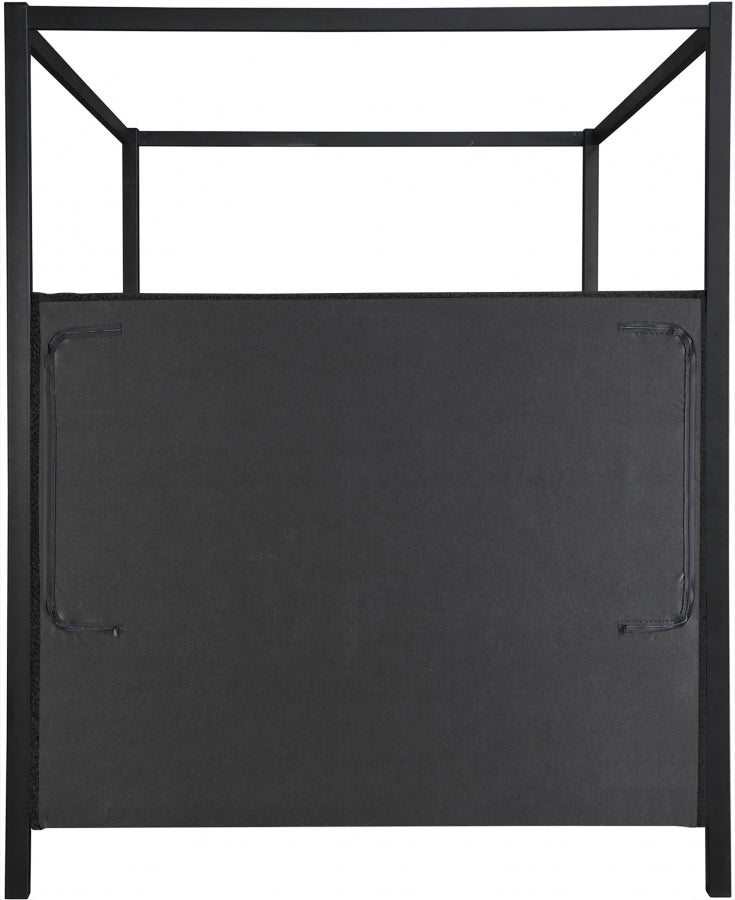 Kelly Boucle Fabric Queen Bed (3 Boxes) Black - Gate FurnitureQueen Bed