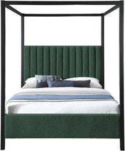 Kelly Boucle Fabric Queen Bed (3 Boxes) Green - Gate FurnitureQueen Bed