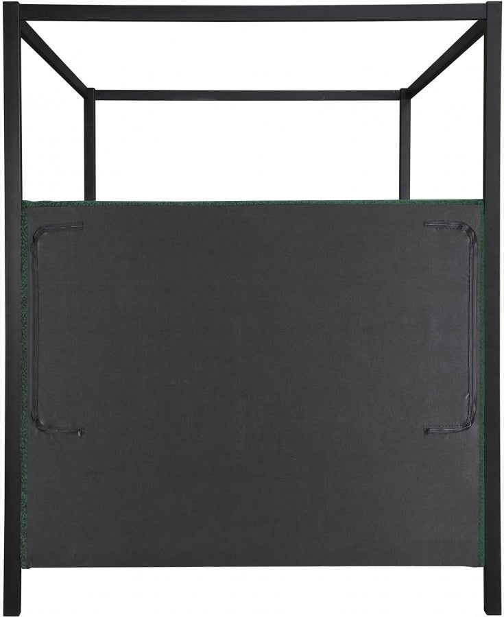 Kelly Boucle Fabric Queen Bed (3 Boxes) Green - Gate FurnitureQueen Bed