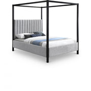 Kelly Boucle Fabric Queen Bed (3 Boxes) Grey - Gate FurnitureQueen Bed