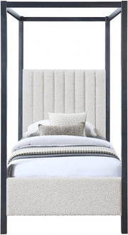 Kelly Boucle Fabric Twin Bed (3 Boxes) Cream - Gate FurnitureTwin Bed