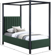 Kelly Boucle Fabric Twin Bed (3 Boxes) Green - Gate FurnitureTwin Bed