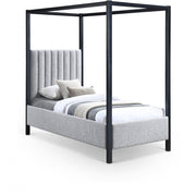 Kelly Boucle Fabric Twin Bed (3 Boxes) Grey - Gate FurnitureTwin Bed
