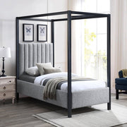 Kelly Boucle Fabric Twin Bed (3 Boxes) Grey - Gate FurnitureTwin Bed