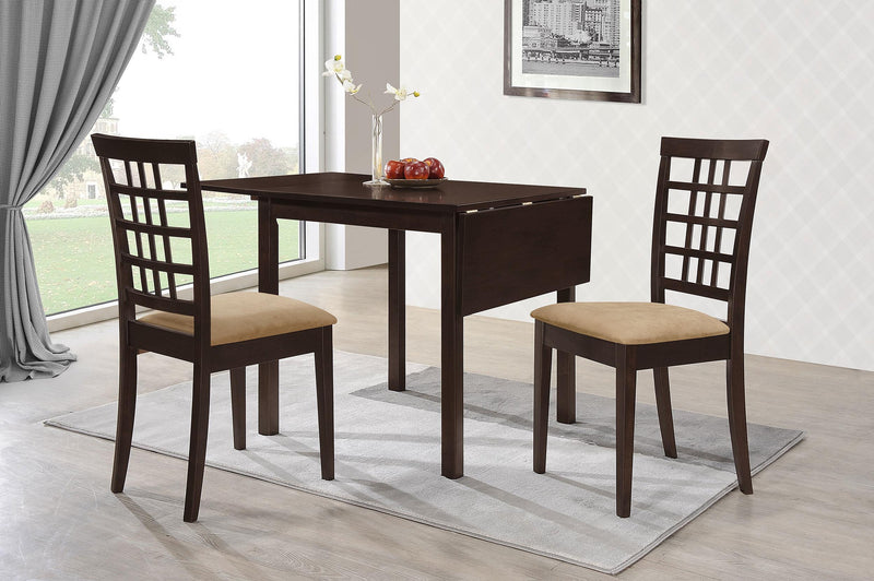 Kelso 3-piece Drop Leaf Dining Table Set Cappuccino and Tan - 190821-S3