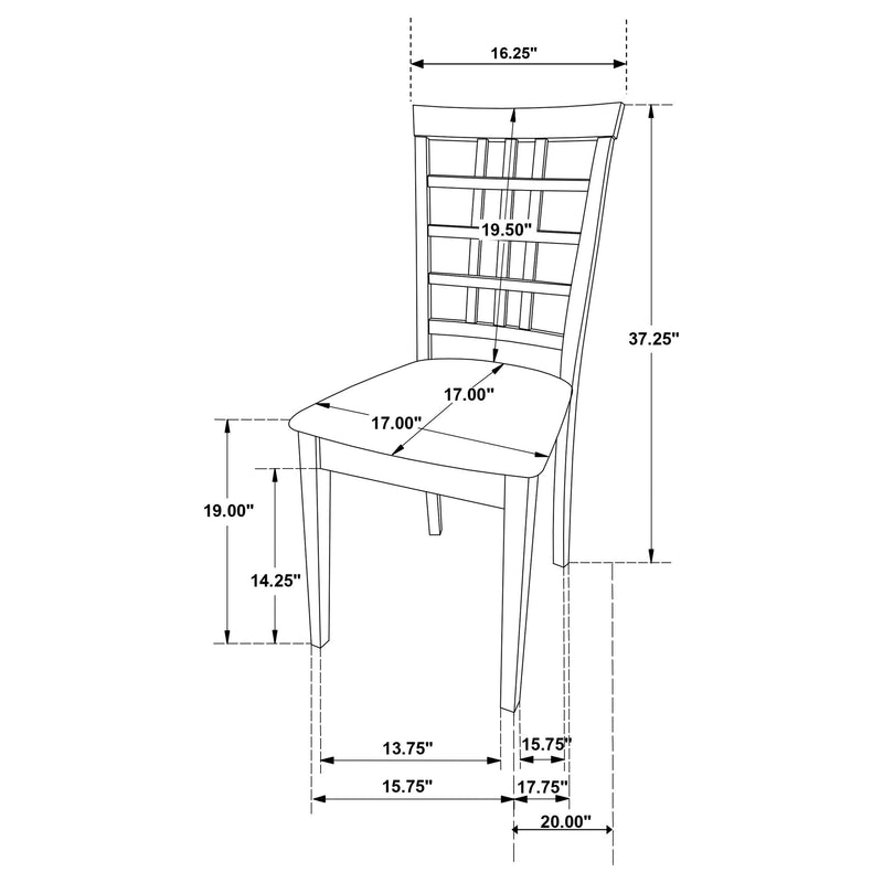 Kelso Lattice Back Dining Side Chair Cappuccino (Set of 2) - 190822