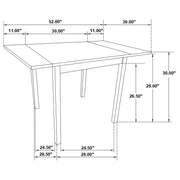 Kelso Rectangular 52-inch Extension Dining Table Cappuccino - 190821