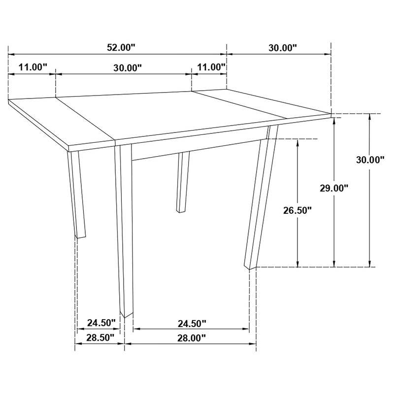 Kelso Rectangular 52-inch Extension Dining Table Cappuccino - 190821
