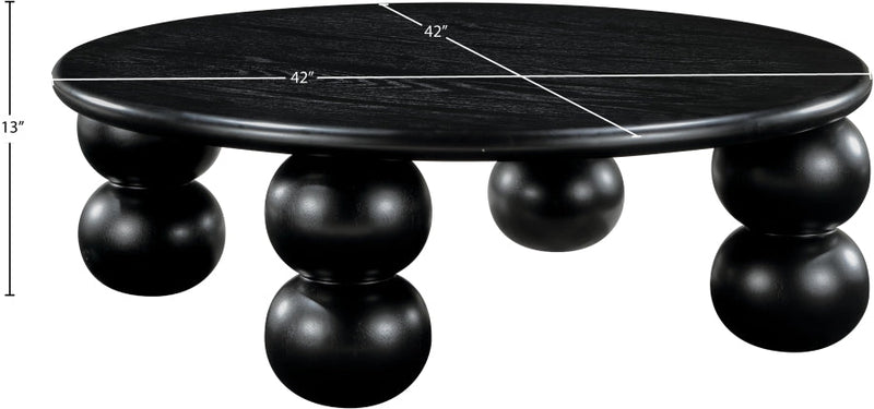 Kelvin Solid Wood And Oak Veneer Coffee Table in Black - 99064Black-CT
