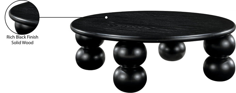 Kelvin Solid Wood And Oak Veneer Coffee Table in Black - 99064Black-CT