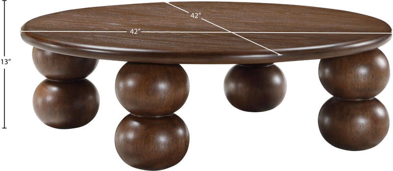 Kelvin Solid Wood And Oak Veneer Coffee Table in Brown - 99064Brown-CT
