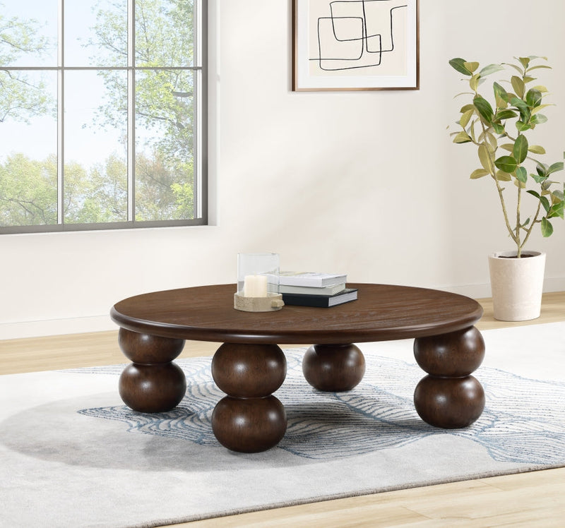 Kelvin Solid Wood And Oak Veneer Coffee Table in Brown - 99064Brown-CT