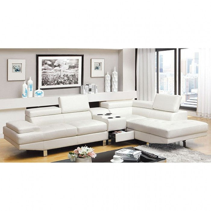 Kemina White Sectional - CM6833WH-SET