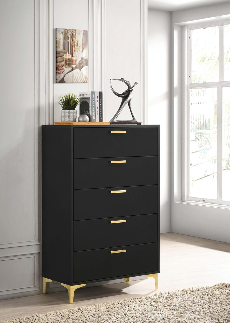 Kendall 5-drawer Bedroom Chest Black - 224455