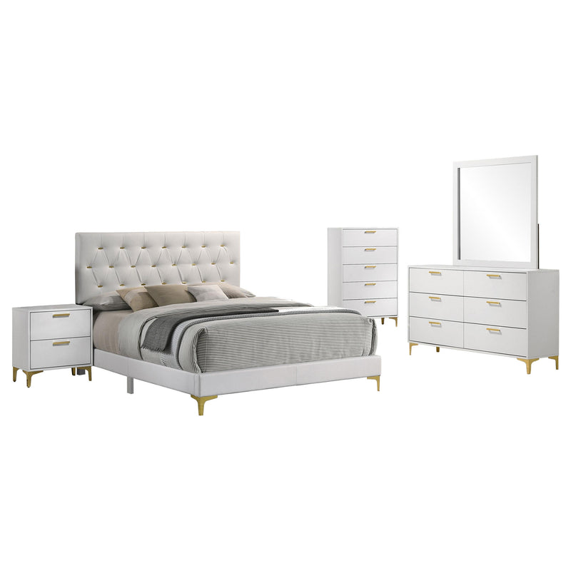Kendall 5-piece Eastern King Bedroom Set White - 224401KE-S5