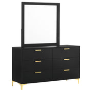 Kendall 6-drawer Dresser with Mirror Black - 224453M