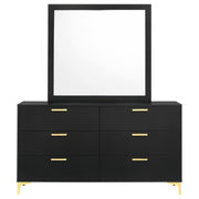 Kendall 6-drawer Dresser with Mirror Black - 224453M