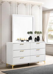 Kendall 6-drawer Dresser with Mirror White - 224403M