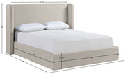 Kendall Linen Textured Fabric Upholstered Full Bed in Beige - B1282Beige-F