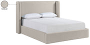 Kendall Linen Textured Fabric Upholstered Full Bed in Beige - B1282Beige-F