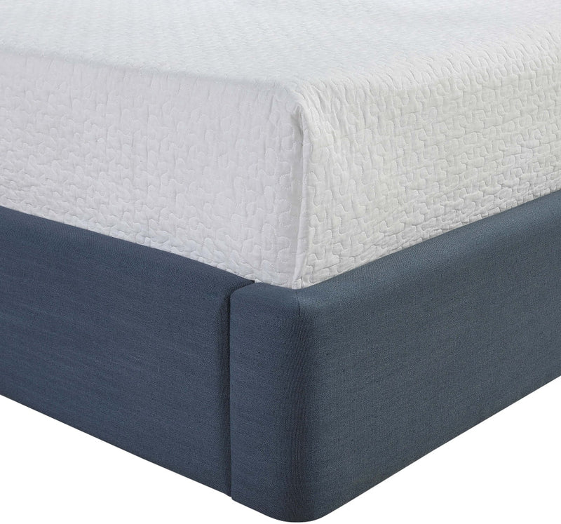 Kendall Linen Textured Fabric Upholstered Full Bed in Blue - B1282Navy-F
